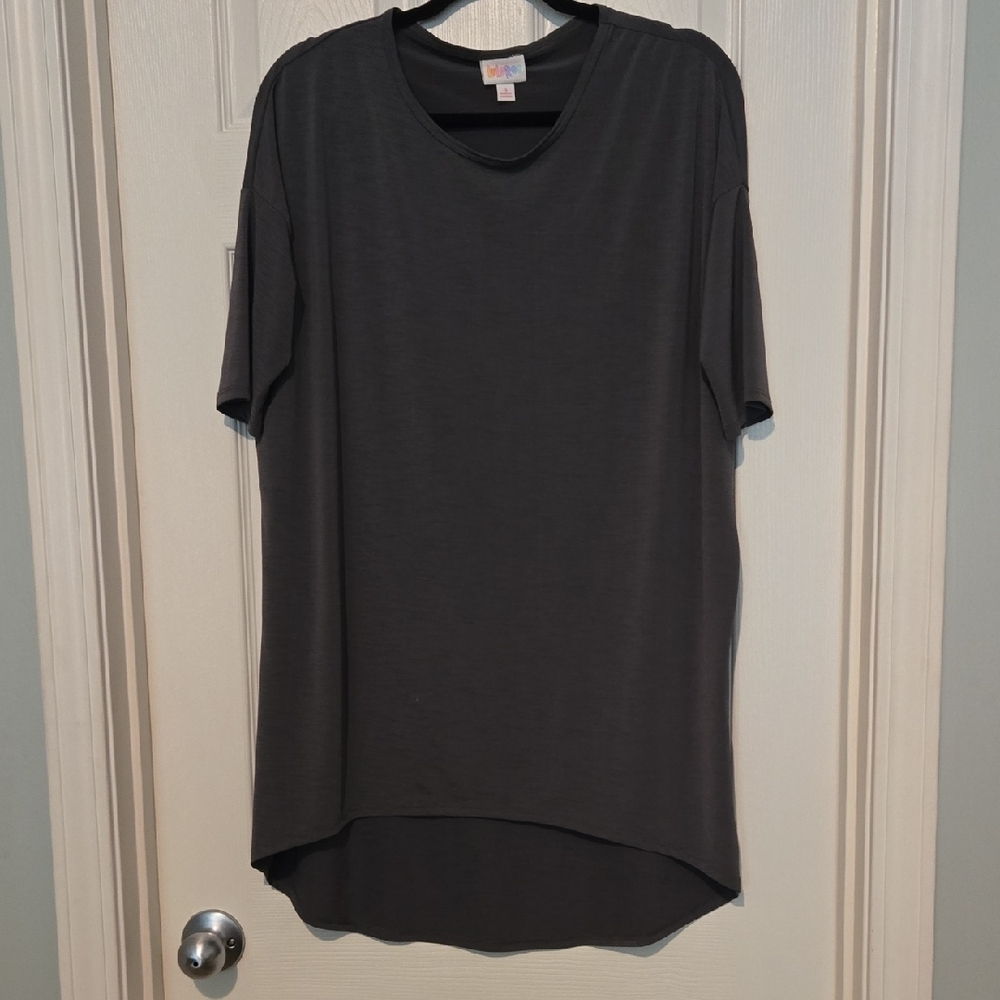 LuLaRoe Charcoal Grayish Green Tunic With Hi Low Hem